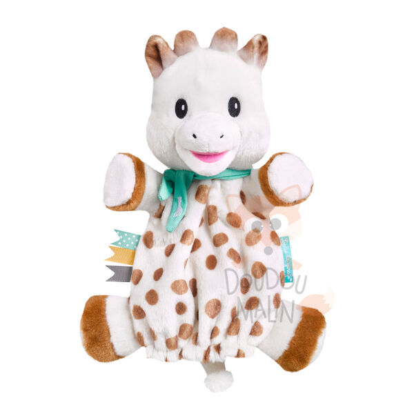  - sophie girafe - marionnette beige marron 25 cm 